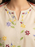 Cream-Duas Boutique Lawn  Embroidered Stitched 3-Piece Suit-Aneelas