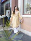 Yellow -Tawakal Closet Cotton Embroidered Stitched 3-Piece Suit-Lemon Blossom-TW4564