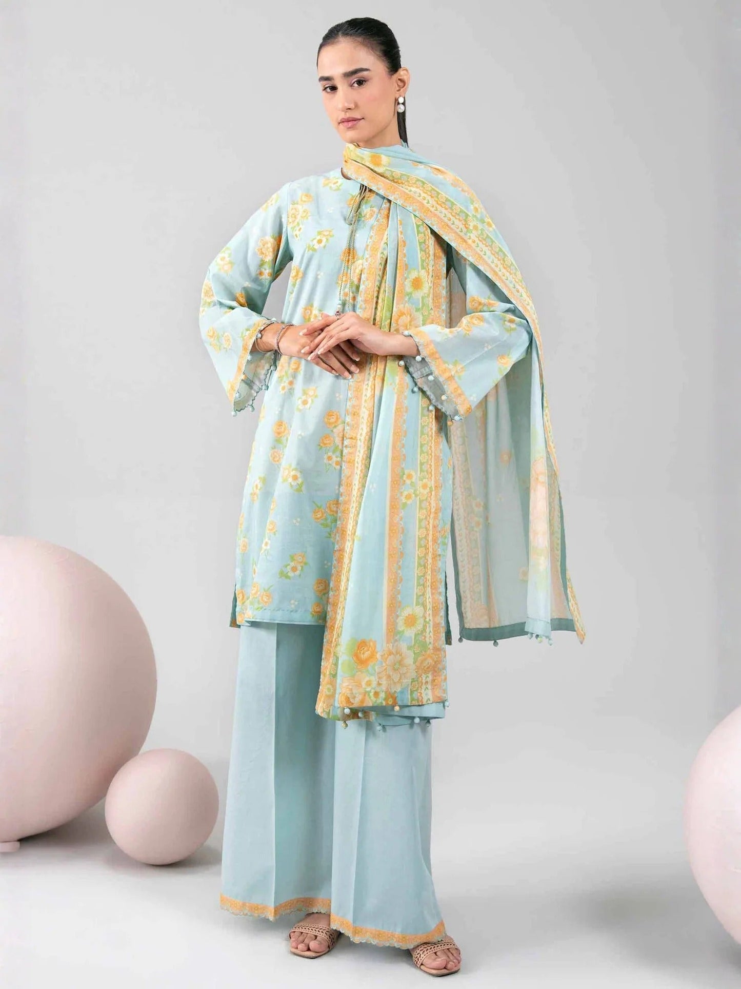 Blue-Nishat Lawn Printed Unstitched 3-Piece Suit-42602343