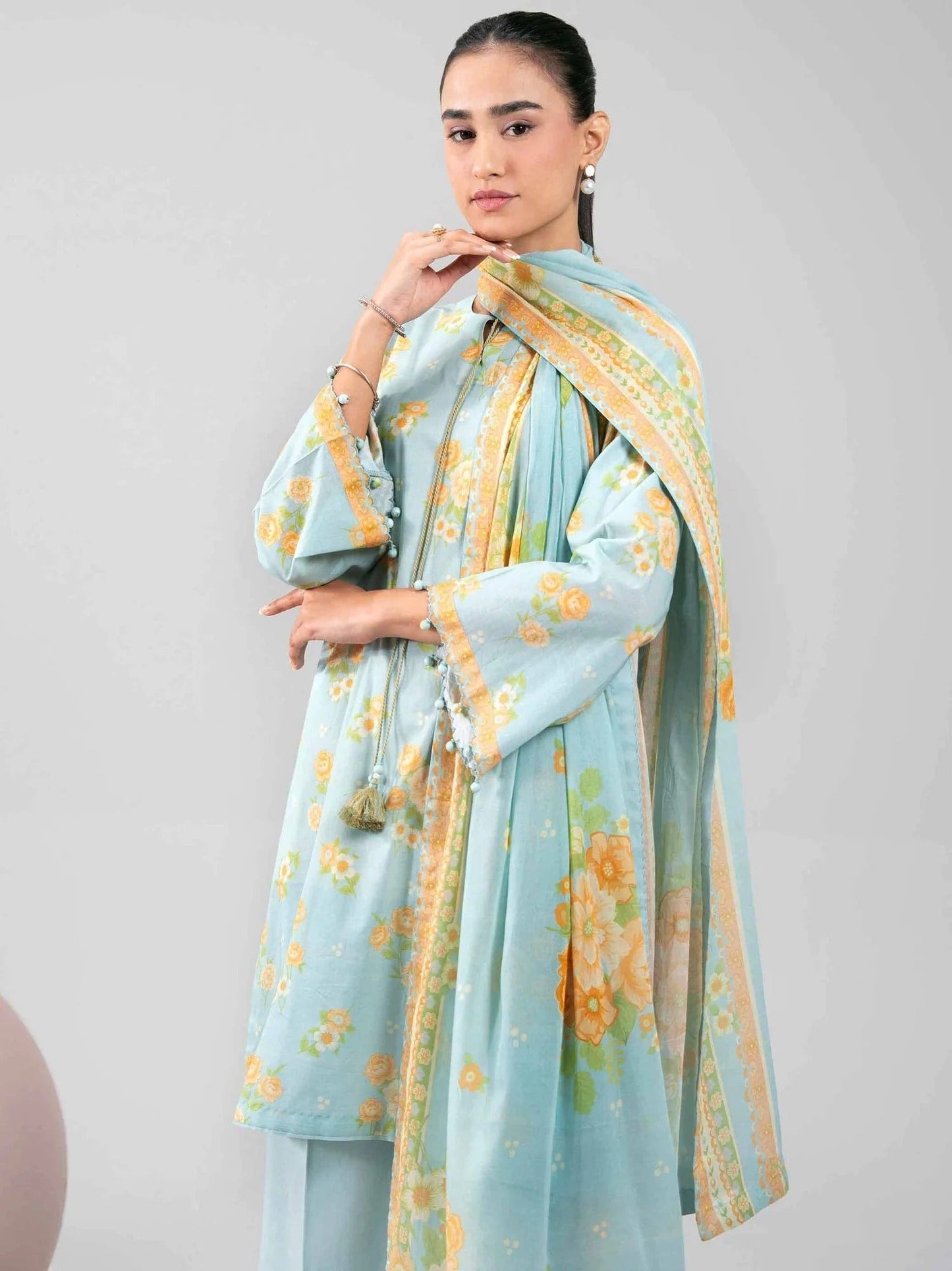 Blue-Nishat Lawn Printed Unstitched 3-Piece Suit-42602343