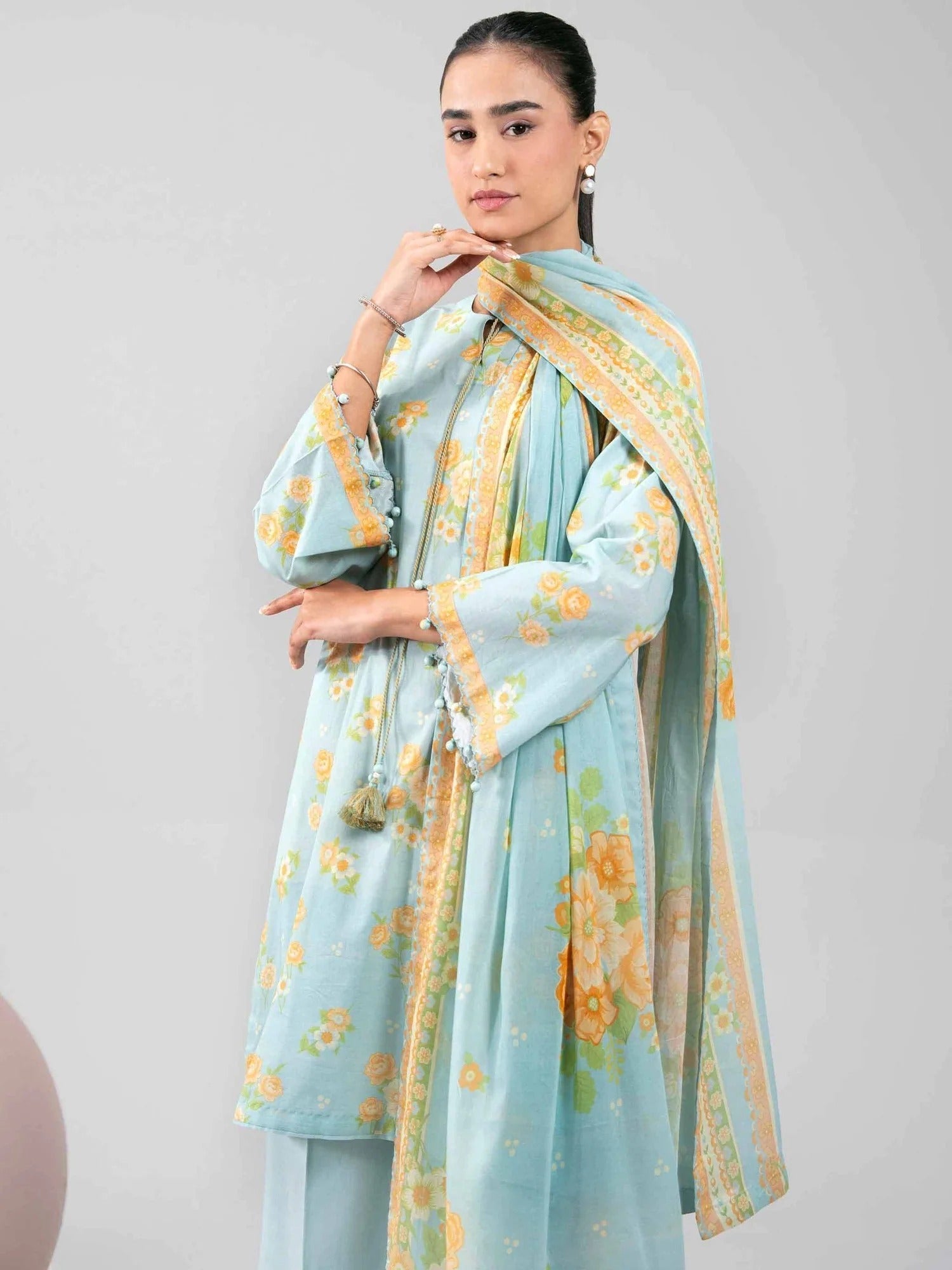 Blue-Nishat Lawn Printed Unstitched 3-Piece Suit-42602343