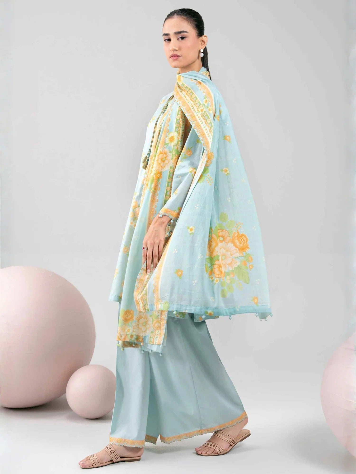 Blue-Nishat Lawn Printed Unstitched 3-Piece Suit-42602343