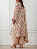 Peach-Orient Lawn Printed Unstitched 3-Piece Suit-OTL-25-319