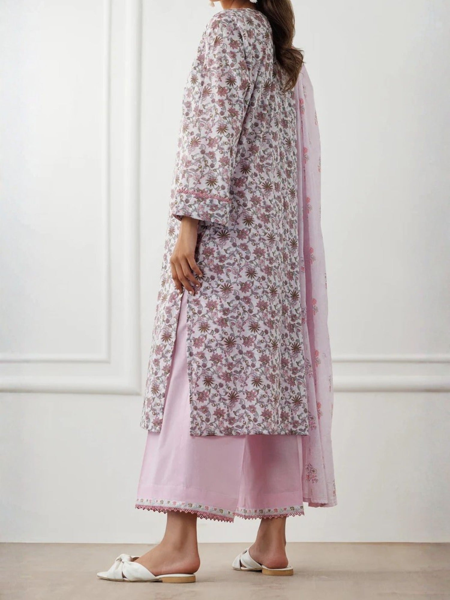 Pink-Orient Lawn Printed Unstitched 3-Piece Suit-OTL-25-021