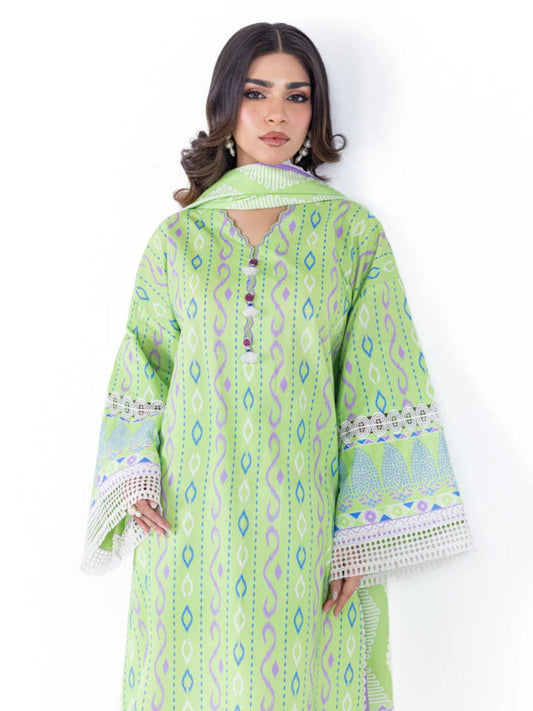 Green-Bonanza Satrangi Lawn Printed Unstitched 3-Piece Suit-WUSDPBS26LI1F9
