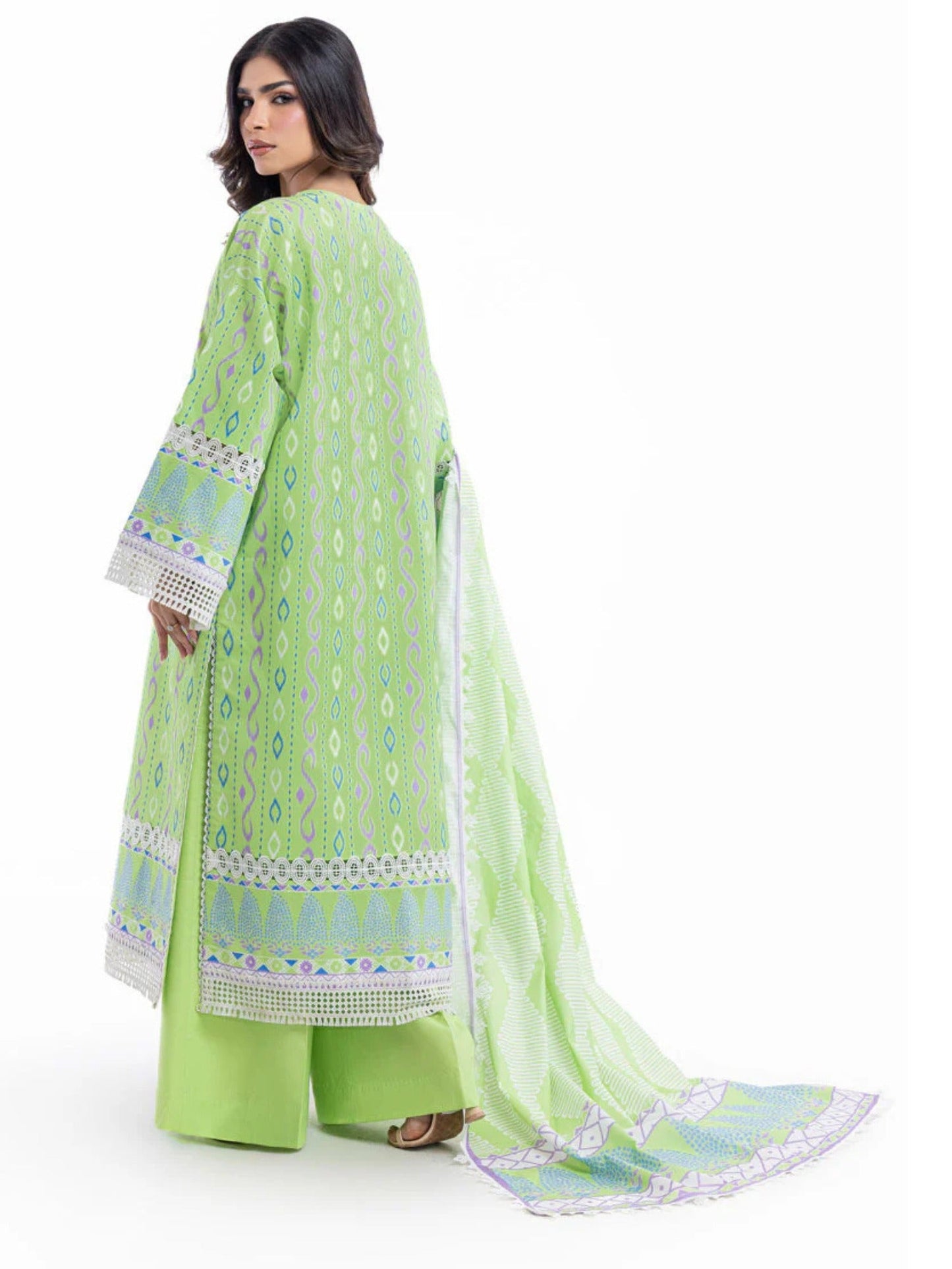 Green-Bonanza Satrangi Lawn Printed Unstitched 3-Piece Suit-WUSDPBS26LI1F9