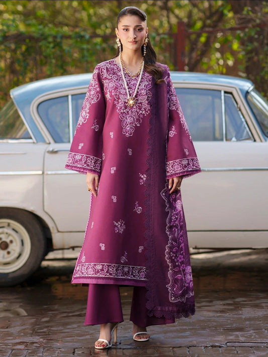 Mahnur Fiona Lawn'26 Embroidered Stitched 3-Piece Suit-F-10