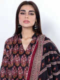 Black and Red-Khaadi Lawn Printed Unstitched 3-Piece Suit-SS2103B