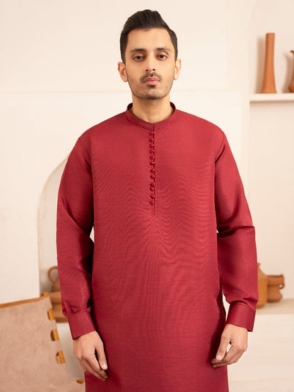 Red Dot N Dot Andaaz Silk Kurta Pajama-Rangrez