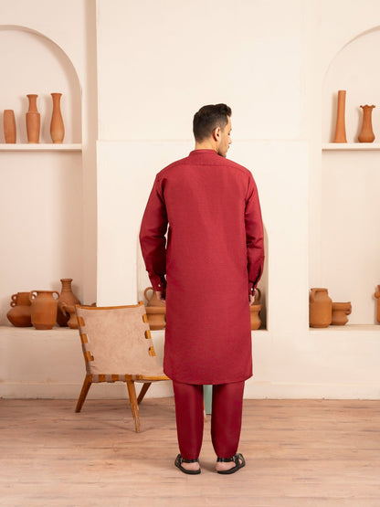 Red Dot N Dot Andaaz Silk Kurta Pajama-Rangrez