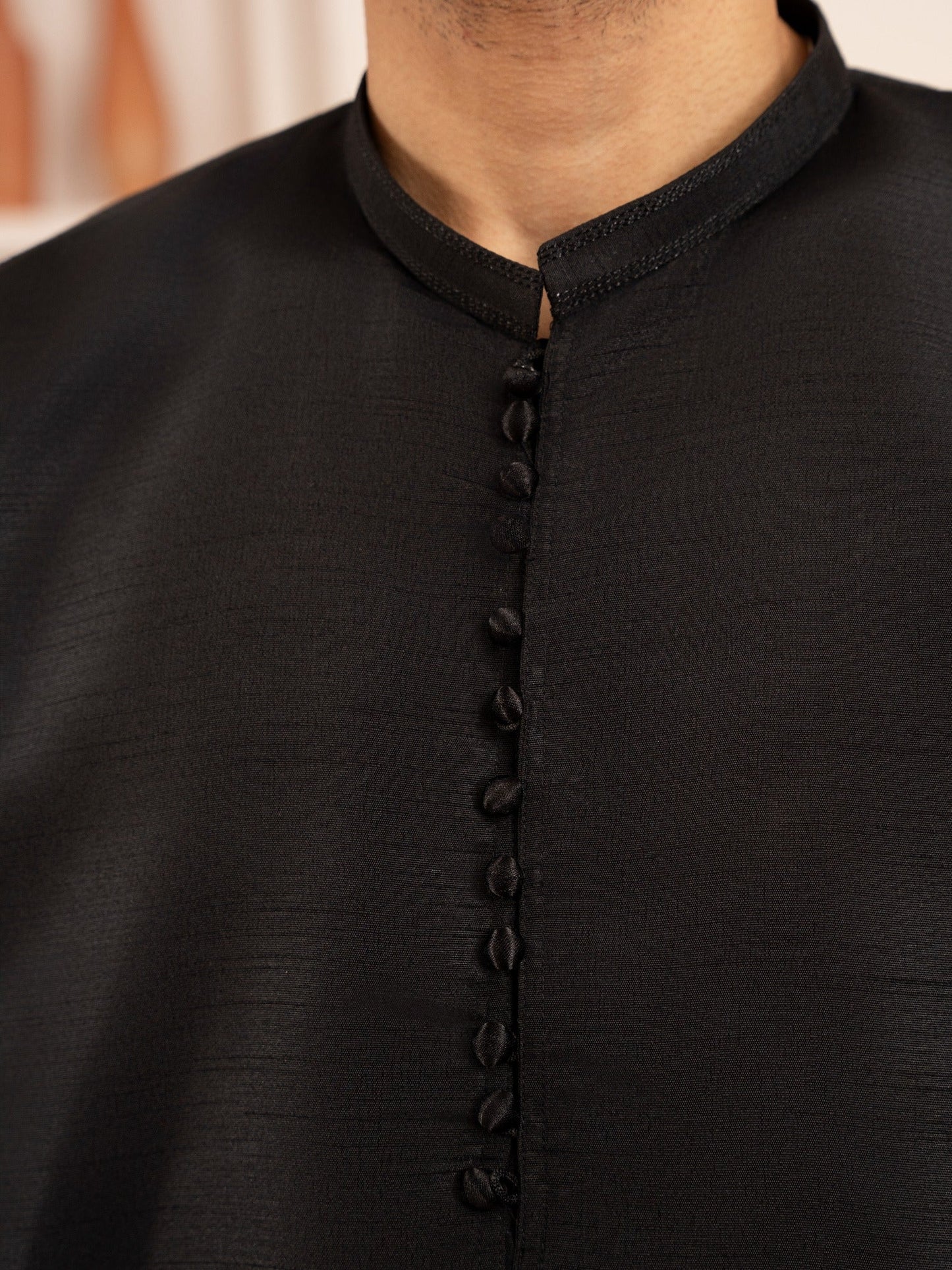 Black Dot N Dot Andaaz Silk Kurta Pajama-Fayaz