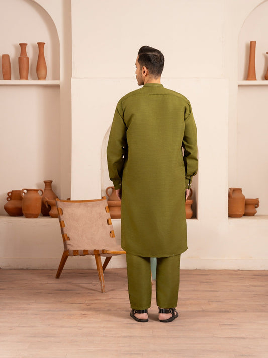 Green-Dot N Dot Andaaz Silk Kurta Pajama-Azlan