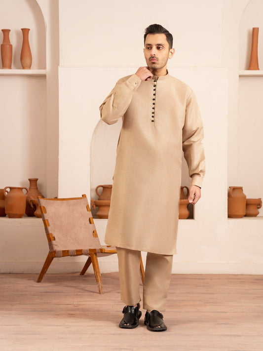 Golden-Dot N Dot Andaaz Silk Kurta Pajama-Yasir