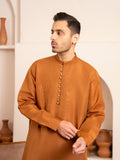 Orange-Dot N Dot Andaaz Silk Kurta Pajama-Sadik