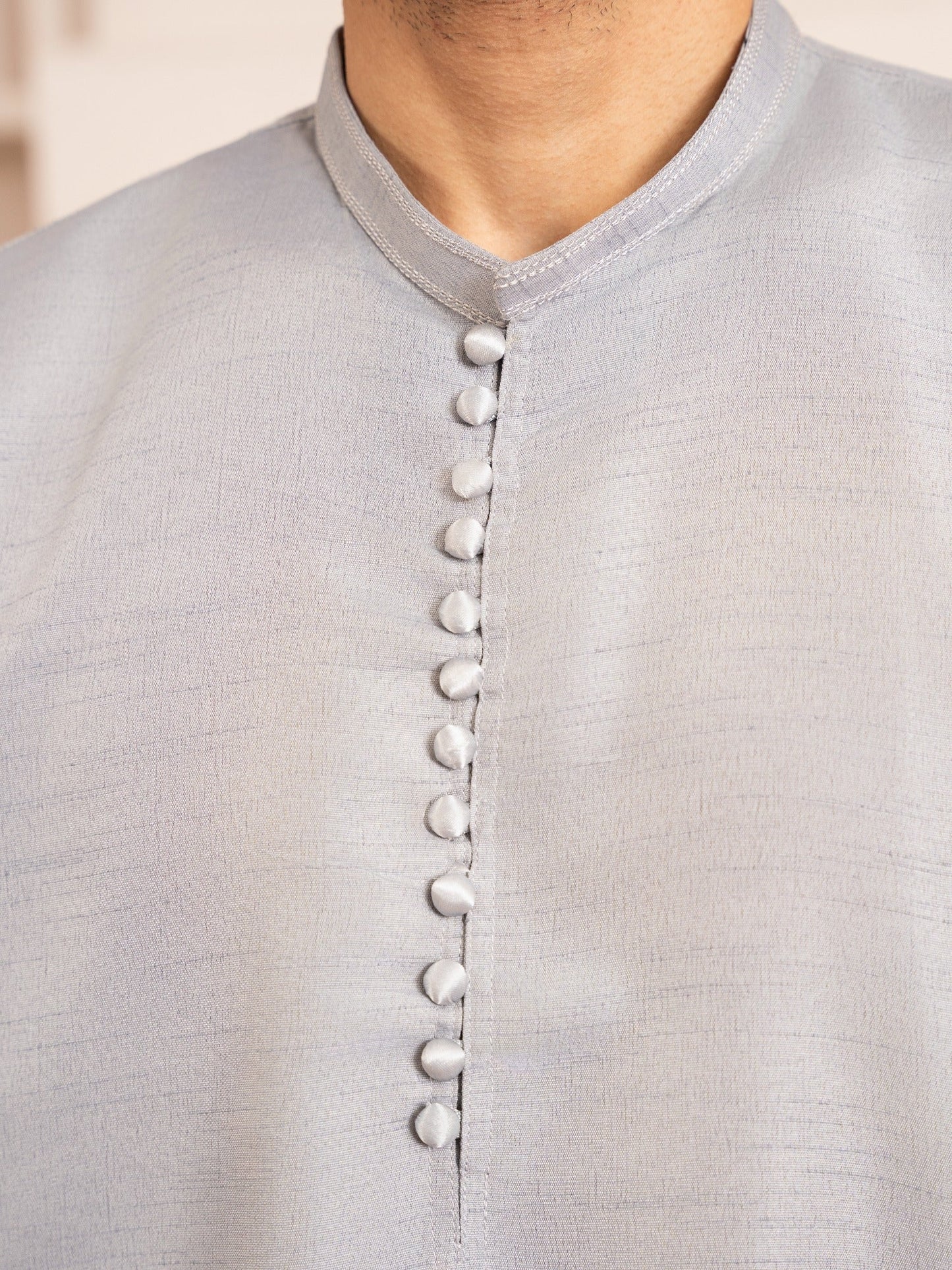 Grey-Dot N Dot Andaaz Silk Kurta Pajama-Myer