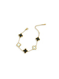 Black,Golden and White-Loyalies Adjustable Clover Bracelet-CL-BLK-008