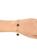Black,Golden and White-Loyalies Adjustable Clover Bracelet-CL-BLK-008