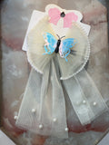 Cream Glitter Jewellery Butterfly Hair Bow