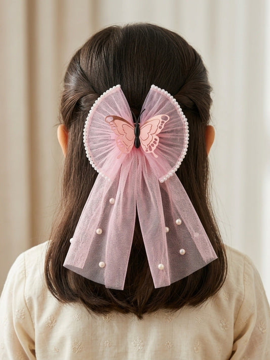 Pink Glitter Jewellery Butterfly Hair Bow