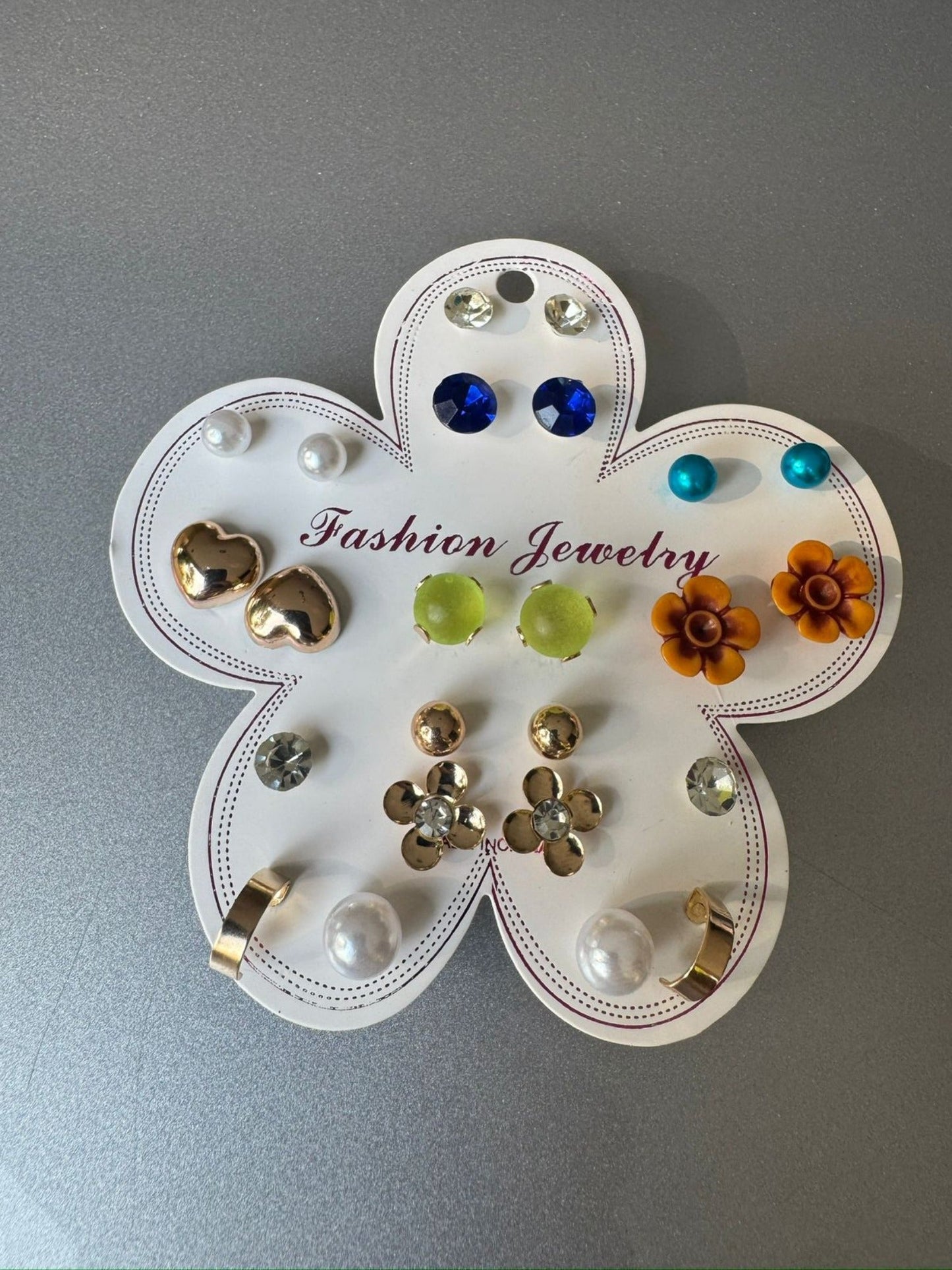 Multi Glitter Jewellery Assorted Stud Earrings Set