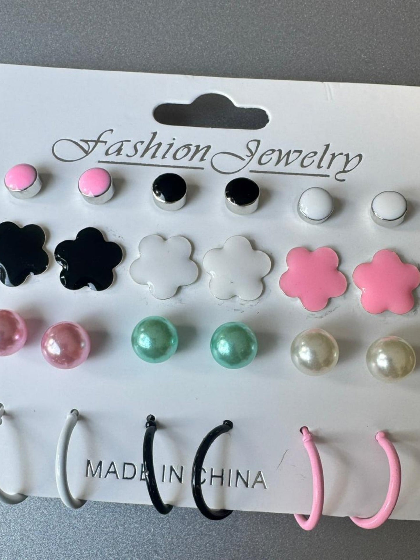 Multi Glitter Jewellery Assorted Stud Earrings Set