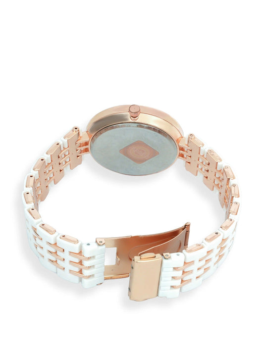 White and Rose Gold-Loyalies Wrist Watch-WT-WHT-002