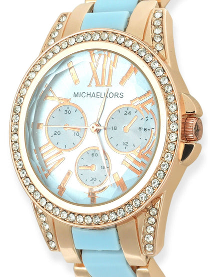 Blue and rose gold-Loyalies Wrist Watch-WT-BLU-003