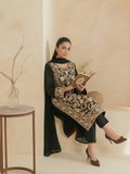 Black-Tawakal Closet Cotton Embroidered Stitched 3-Piece Suit-Armeen