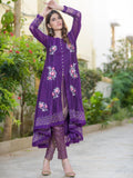 Purple-Ruby's Couture Cotton Net Embellished Stitched 4-Piece Suit-Tasveer-e-Aab