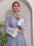 Grey-Ruby's Couture Raw Silk Printed Stitched 3-Piece Suit-Leela