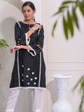 Black and White-Ruby's Couture Cotton Stitched 3-Piece Suit-Alene Black