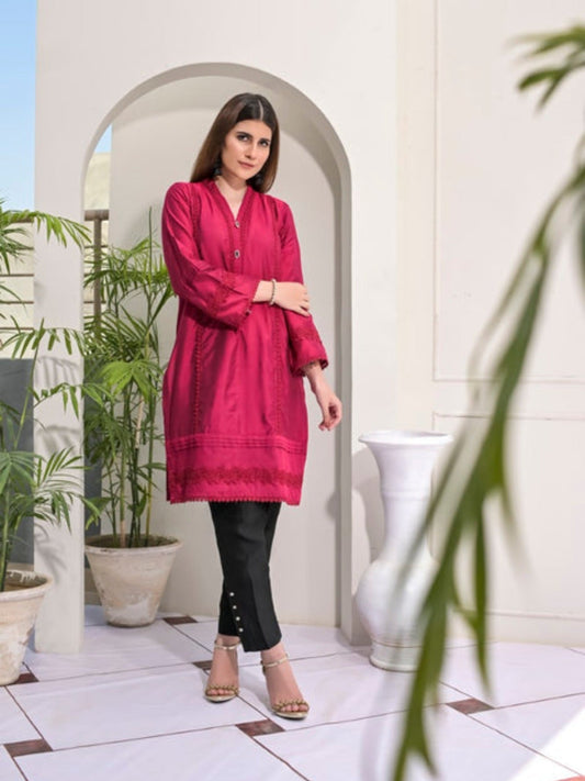 Pink-Ruby's Couture Cotton Stitched 3-Piece Suit-Sundar