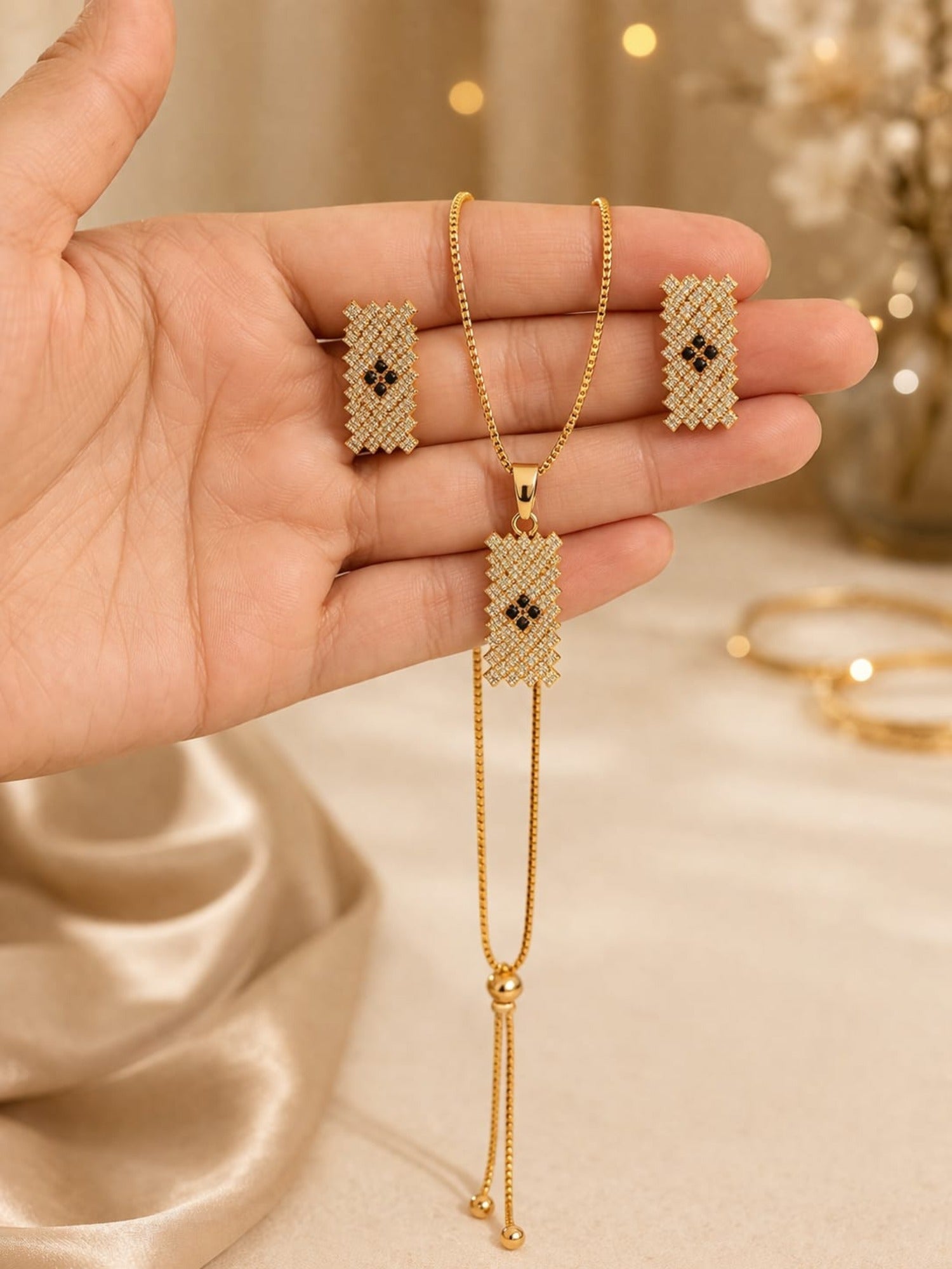Gold Durwaj's Necklace Set-DW-103