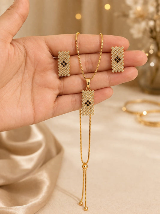 Gold Durwaj's Necklace Set-DW-103