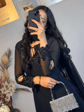 Savarna Silk Embellished Sharara Set Black