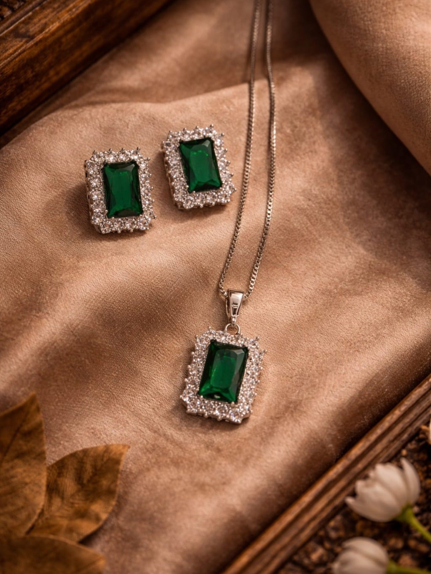 Silver Durwaj's Necklace Set-DW-094