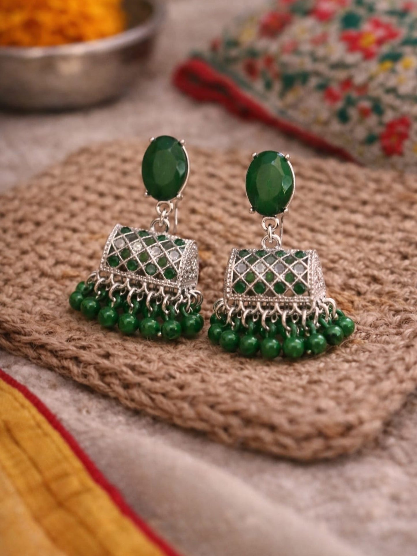 Silver Durwaj's Jhumka-DW-062