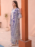 Ivory Blue MH Cloth House Blended Lawn Printed Kaftan-Ivory Blue