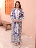 Ivory Blue MH Cloth House Blended Lawn Printed Kaftan-Ivory Blue