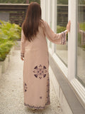 Beige MH Cloth House Blended Lawn Printed Kaftan-Azora