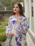 Ivory Blue MH Cloth House Blended Lawn Printed Kaftan-Blue Muse