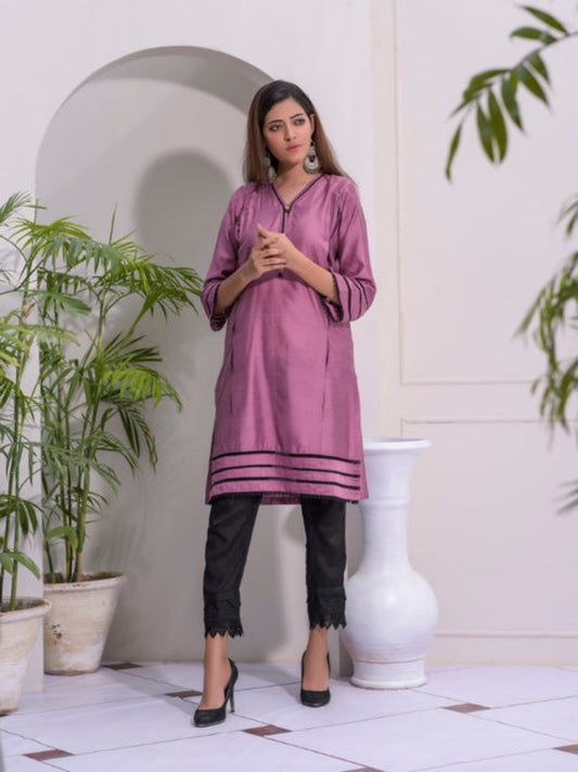 Purple-Ruby's Couture Cotton Silk Stitched 3-Piece Suit-Shame-e-Ghazal