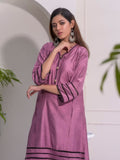 Purple-Ruby's Couture Cotton Silk Stitched 3-Piece Suit-Shame-e-Ghazal