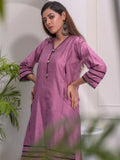 Purple-Ruby's Couture Cotton Silk Stitched 3-Piece Suit-Shame-e-Ghazal
