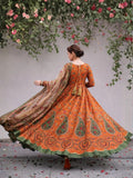 Orange MH Cloth House Blended Lawn Printed 2-Piece suit-Zarfashan