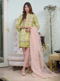Pink and Mint green-Ruby's Couture Tissue Embroidered Stitched 4-Piece Suit-Zeenat