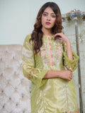 Pink and Mint green-Ruby's Couture Tissue Embroidered Stitched 4-Piece Suit-Zeenat