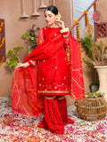 Red-Ruby's Couture Organza Embellished Gharara-Mehr