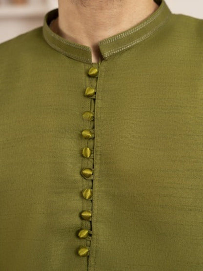 Green-Dot N Dot Andaaz Silk Kurta Pajama-Azlan