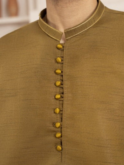 Brown-Dot N Dot Andaaz Silk Kurta Pajama-Kasim
